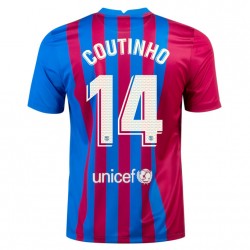 Camisola FC Barcelona Philippe Coutinho 14 Equipamento Primeiro 2021-2022 Manga Curta